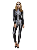 Fever Miss Whiplash Skeleton Costume, Black Dress Loud