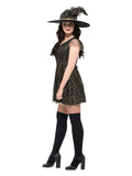 Fever Moon & Stars Witch Costume, Black & Gold Dress Loud