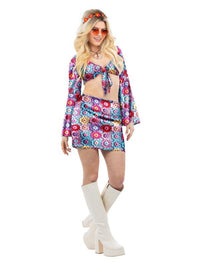 Fever Rainbow 60s Crochet Costume Dress Loud