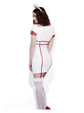 Fever Role-Play Nurse Wet Look Costume, White Dress Loud