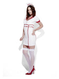 Fever Role-Play Nurse Wet Look Costume, White Dress Loud