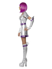 Fever Space Cadet Costume, Silver Metallic Dress Loud