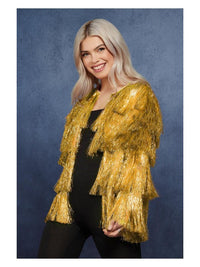 Fever Tinsel Festival Jacket, Gold Dress Loud