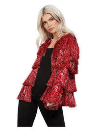 Fever Tinsel Festival Jacket, Red Dress Loud