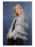 Fever Tinsel Festival Jacket, Silver Dress Loud