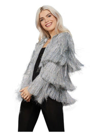 Fever Tinsel Festival Jacket, Silver Dress Loud