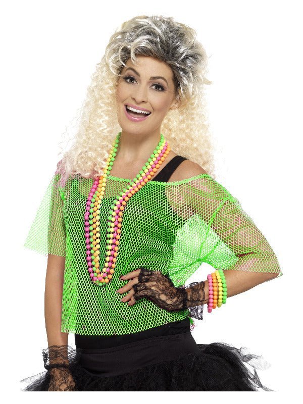 Fishnet Top, Neon Green Dress Loud