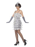 Flapper Costume, Silver Dress Loud