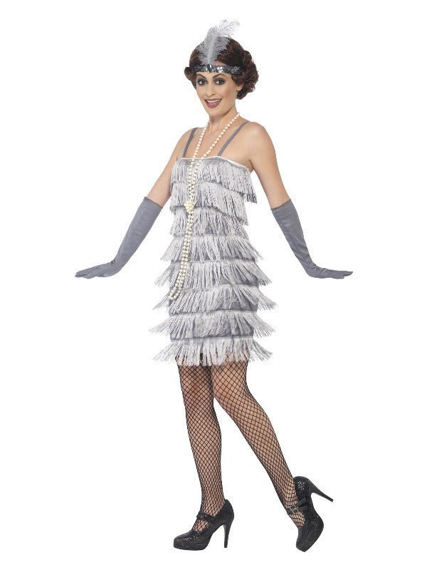 Flapper Costume, Silver Dress Loud