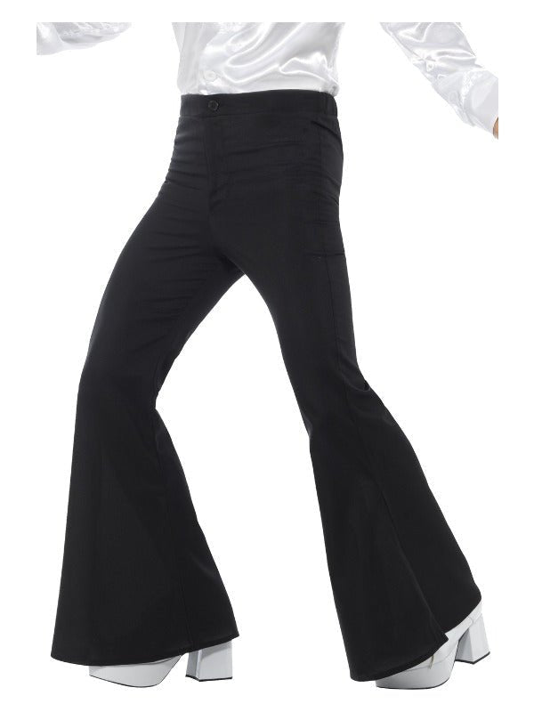 Flared Trousers, Mens, Black Dress Loud