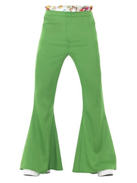 Flared Trousers, Mens, Green Dress Loud