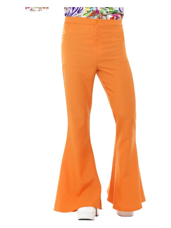 Flared Trousers, Mens, Orange Dress Loud