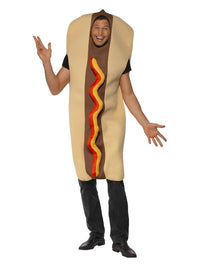 Giant Hot Dog Costume, Brown Dress Loud