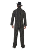 Gold Pinstripe Gangster Costume, Black Dress Loud
