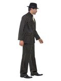 Gold Pinstripe Gangster Costume, Black Dress Loud