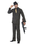 Gold Pinstripe Gangster Costume, Black Dress Loud
