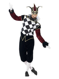 Gothic Venetian Harlequin Costume, Black Dress Loud