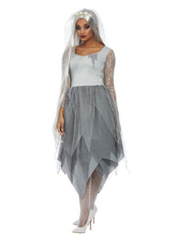 Grave Yard Bride Costume, Grey Dress Loud