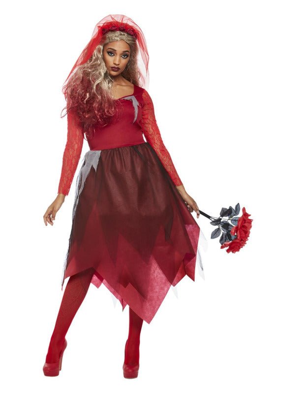 Grave Yard Bride Costume, Red Dress Loud