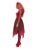 Grave Yard Bride Costume, Red Dress Loud