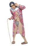 Gravity Granny Costume, Patterned Dress Loud