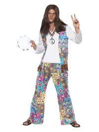 Groovy Hippie Costume, Multi-Coloured Dress Loud