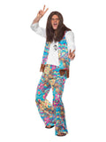 Groovy Hippie Costume, Multi-Coloured Dress Loud