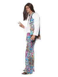 Groovy Hippie Costume, Multi-Coloured Dress Loud