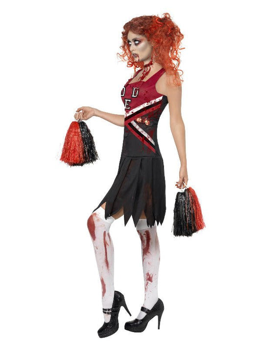 High School Horror Cheerleader Costume, Red & Blac Dress Loud