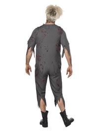 High School Horror Zombie Schoolboy Costume, Grey Dress Loud
