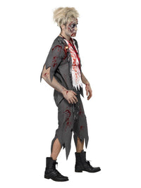 High School Horror Zombie Schoolboy Costume, Grey Dress Loud