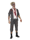 High School Horror Zombie Schoolboy Costume, Grey Dress Loud