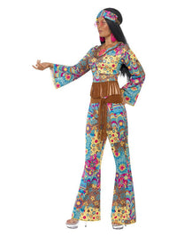Hippy Flower Power Costume, Multi-Coloured Dress Loud