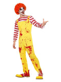 Kreepy Killer Clown Costume, Yellow & Red Dress Loud