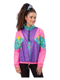 Ladies 80s Pastel Windbreaker Jacket Dress Loud