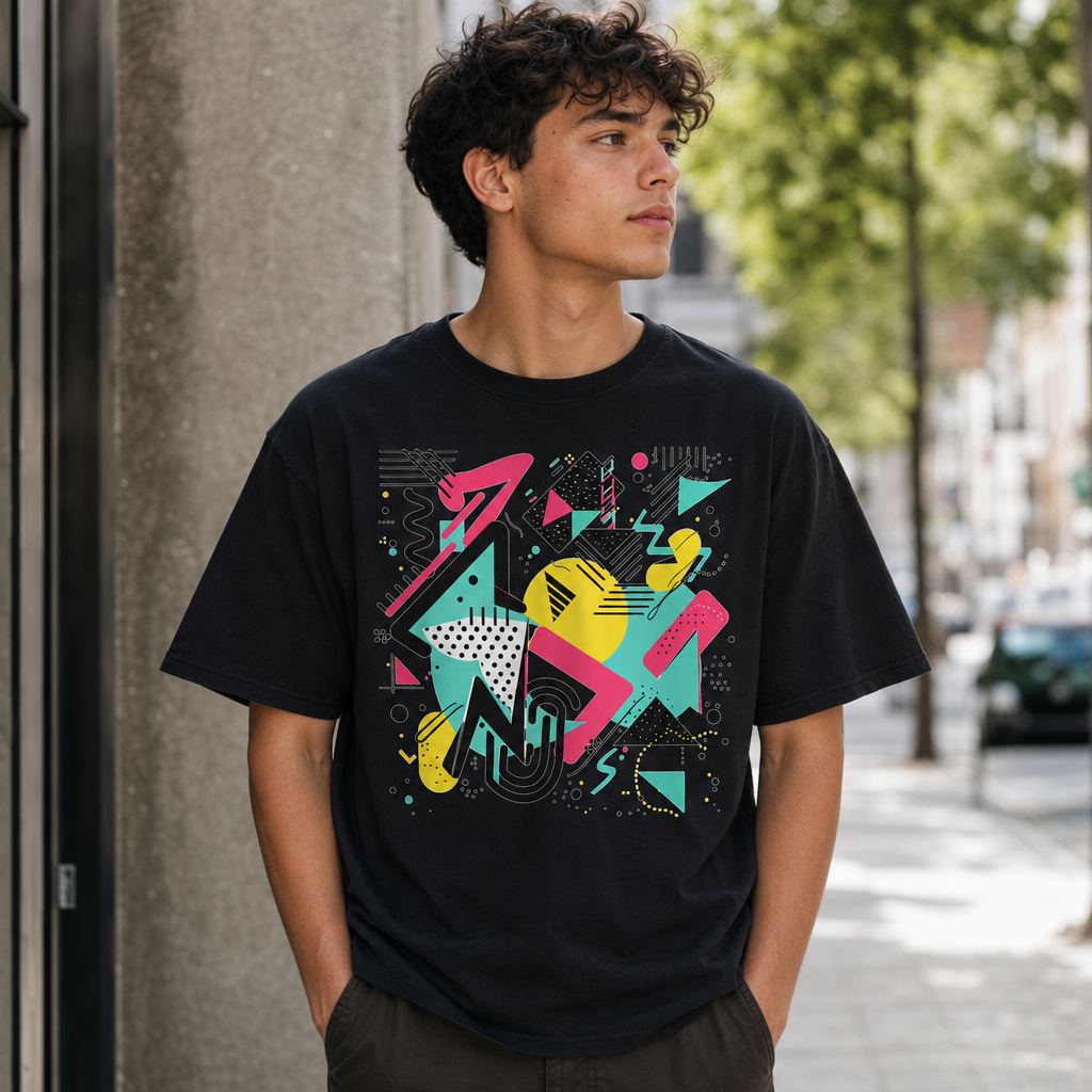 80s Memphis Geometric Chaos Bold Retro Print