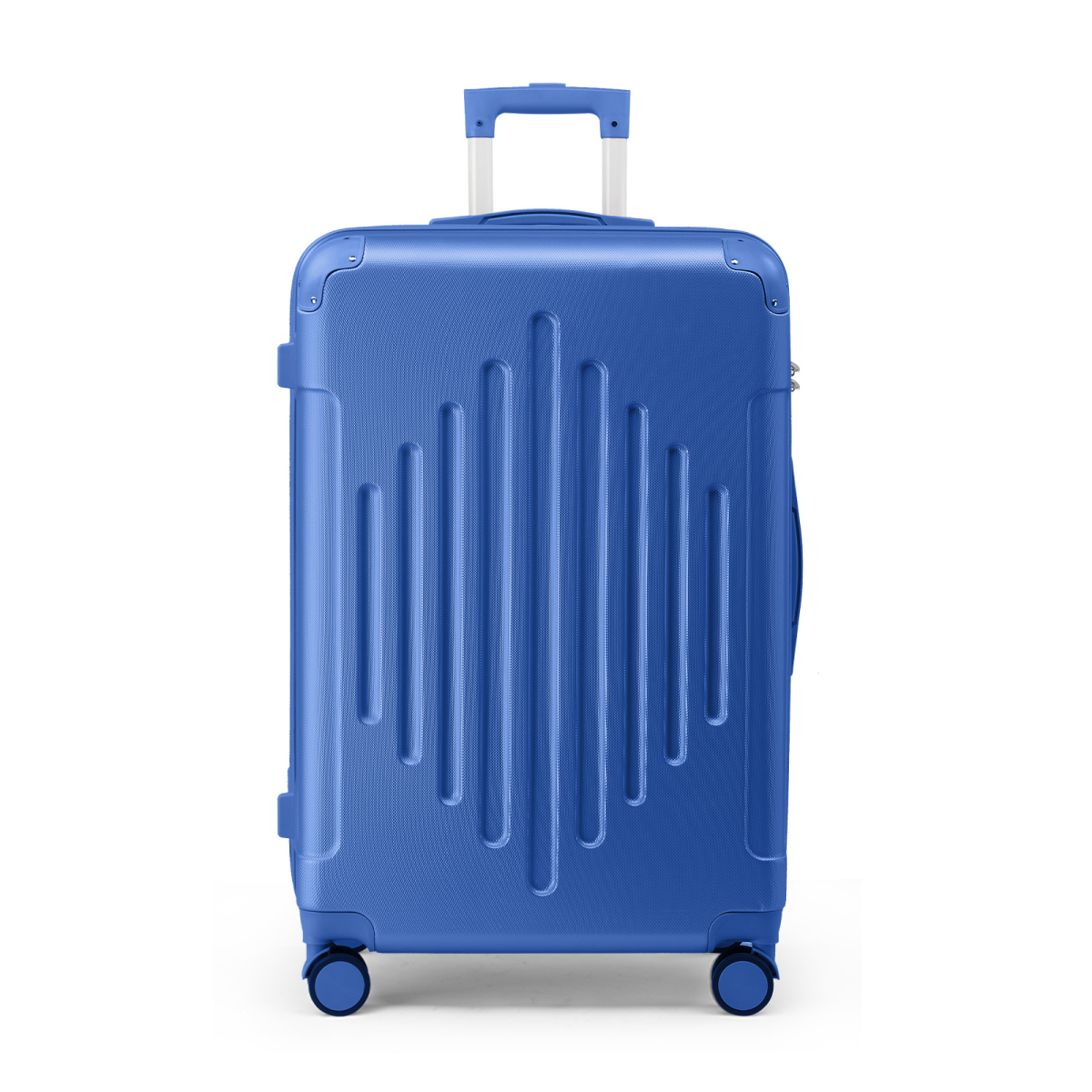 20-inch ABS Hard Shell Suitcase with Diamond Pattern - Navy Blue Dress Loud