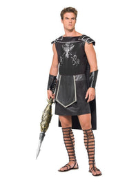 Male Dark Gladiator Costume, Black Dress Loud