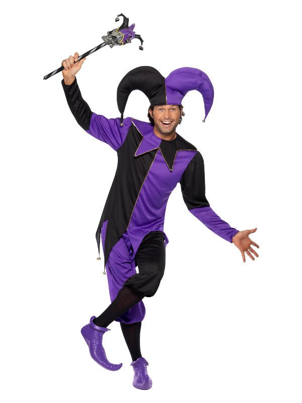 Medieval Jester Costume, Purple Dress Loud