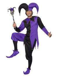 Medieval Jester Costume, Purple Dress Loud