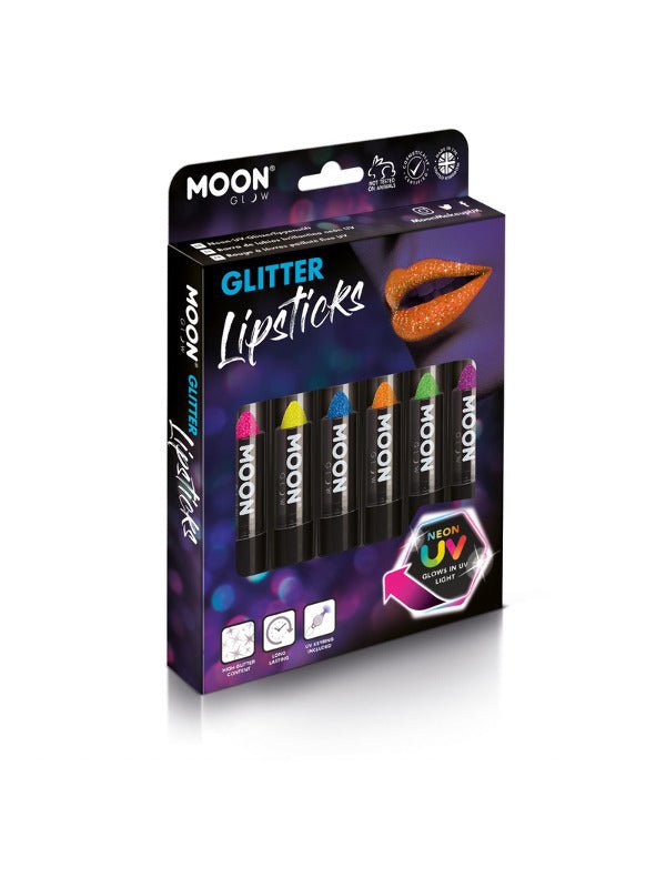 Moon Glow - Neon UV Glitter Lipstick, Assorted Dress Loud