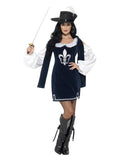 Musketeer Female Costume, Navy Dress Loud