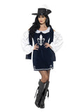 Musketeer Female Costume, Navy Dress Loud