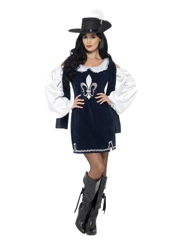 Musketeer Female Costume, Navy Dress Loud