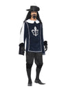 Musketeer Male Costume, with Top, Hat, Navy