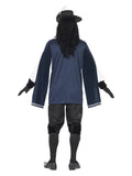 Musketeer Male Costume, with Top, Hat, Navy Dress Loud