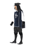 Musketeer Male Costume, with Top, Hat, Navy Dress Loud
