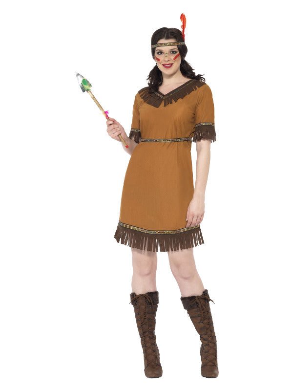 Native American Inspired Maiden Costume, Brown Dress Loud