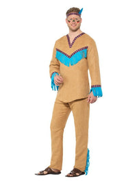 Native American Inspired Warrior Costume, Blue & B Dress Loud