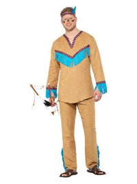 Native American Inspired Warrior Costume, Blue & B Dress Loud
